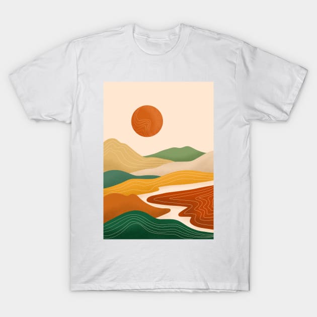 Modern Earthy Tones Mountains 17 T-Shirt by gusstvaraonica